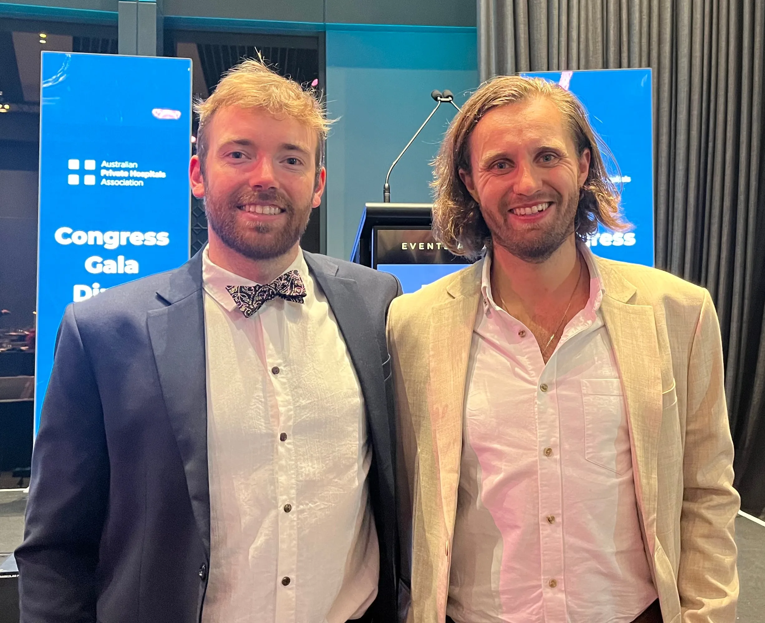 Ollie Capel and Nathan Hill at the 2026 APHA Congress gala dinner in Adelaide